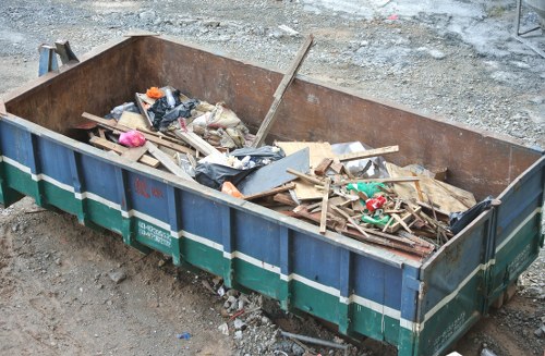 North London business district with waste management facilities