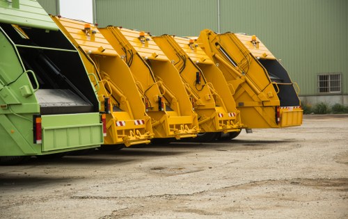 Residents disposing of household waste in North London